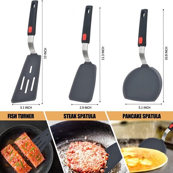 NEW Set of 3 Silicone Spatula Turner Beijiyi 600°F Heat Resistant - Picture 8 of 9